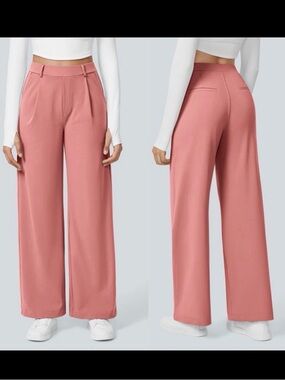Halara Flex DayStretch High Waisted Pants Sz S Pocket Wide Leg Work Trouser
